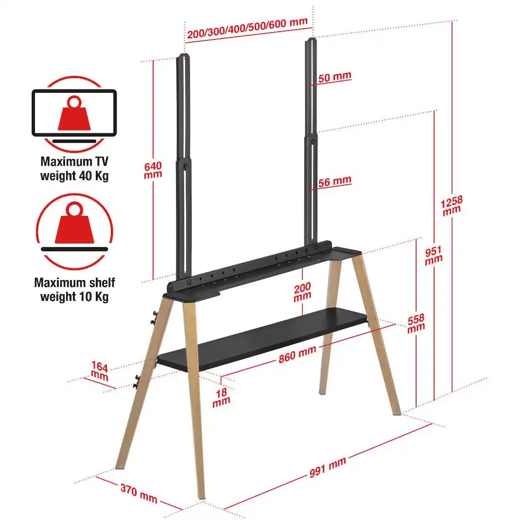 Roma Easel TV Stand in Light Wood - Price Crash Furniture