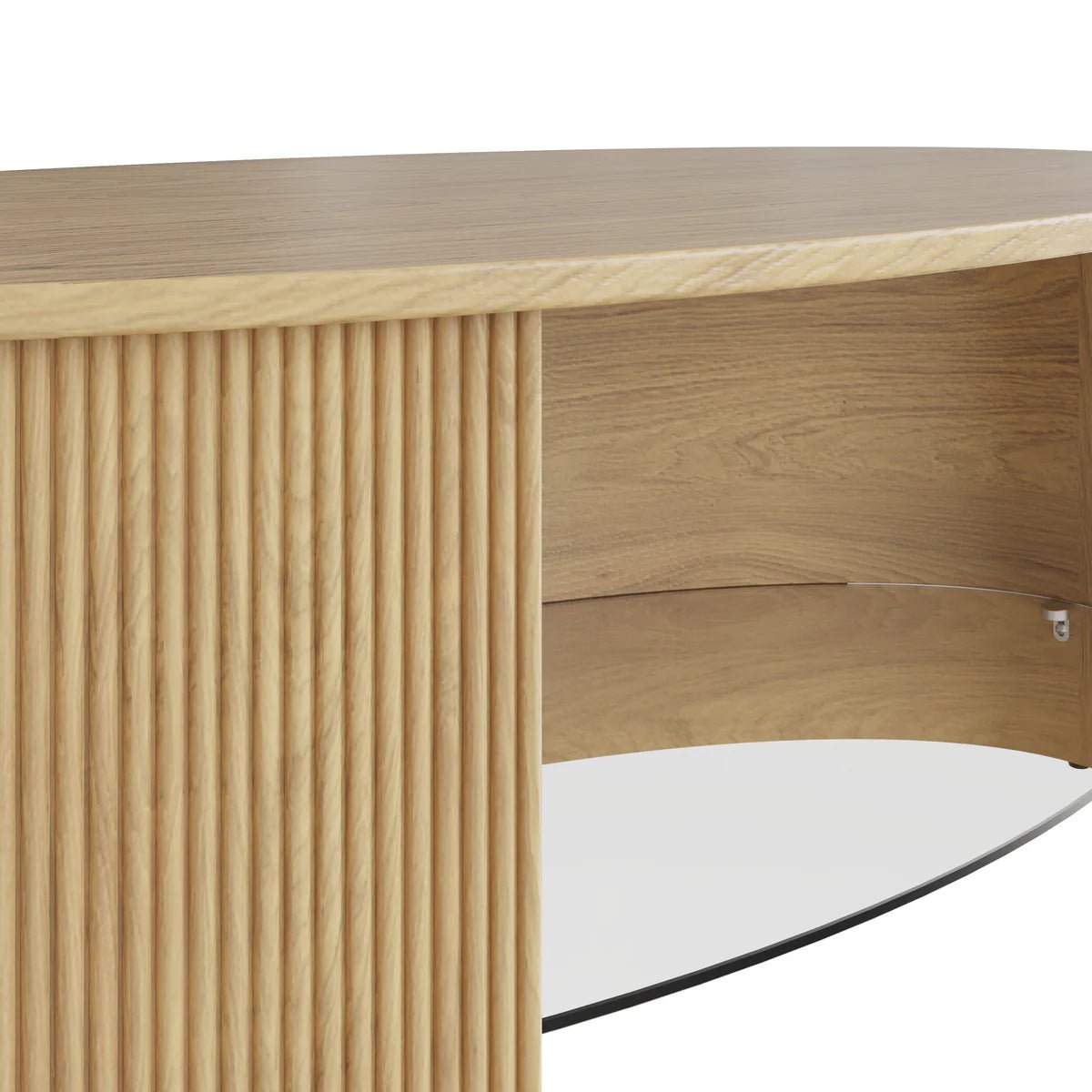 Roma Oak Fluted Coffee Table by Jual Furnishings - Price Crash Furniture