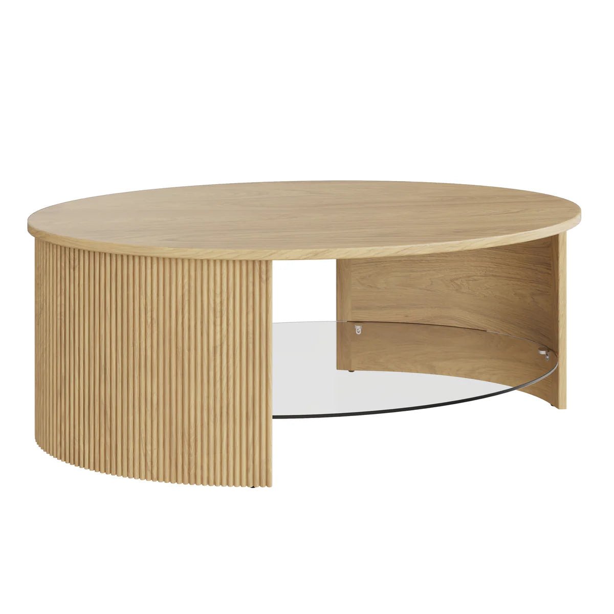 Roma Oak Fluted Coffee Table by Jual Furnishings - Price Crash Furniture