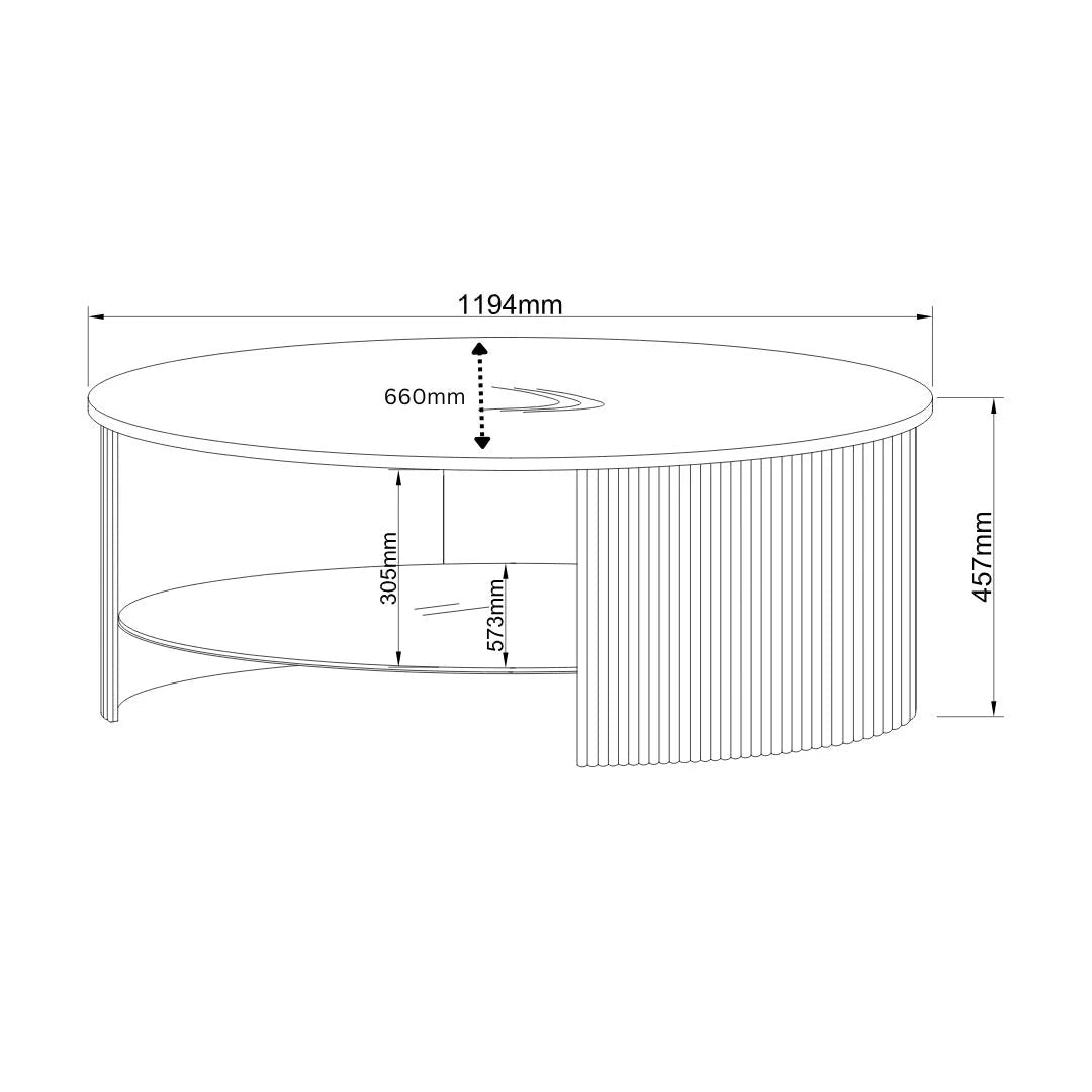Roma Oak Fluted Coffee Table by Jual Furnishings - Price Crash Furniture