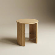 Roma Oak Fluted Side Table by Jual Furnishings - Price Crash Furniture