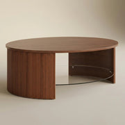 Roma Walnut Fluted Coffee Table by Jual Furnishings - Price Crash Furniture