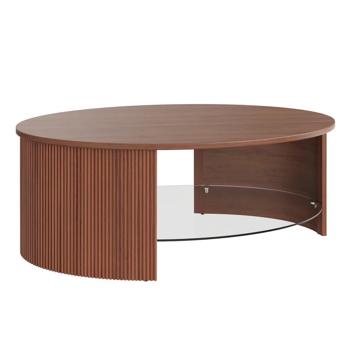 Roma Walnut Fluted Coffee Table by Jual Furnishings - Price Crash Furniture