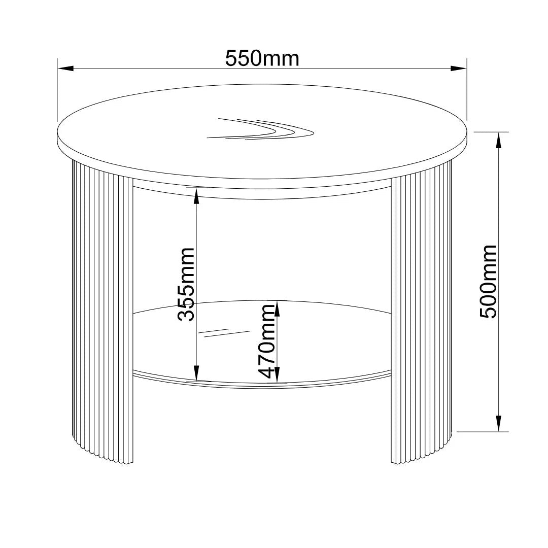 Roma Walnut Fluted Side Table by Jual Furnishings - Price Crash Furniture