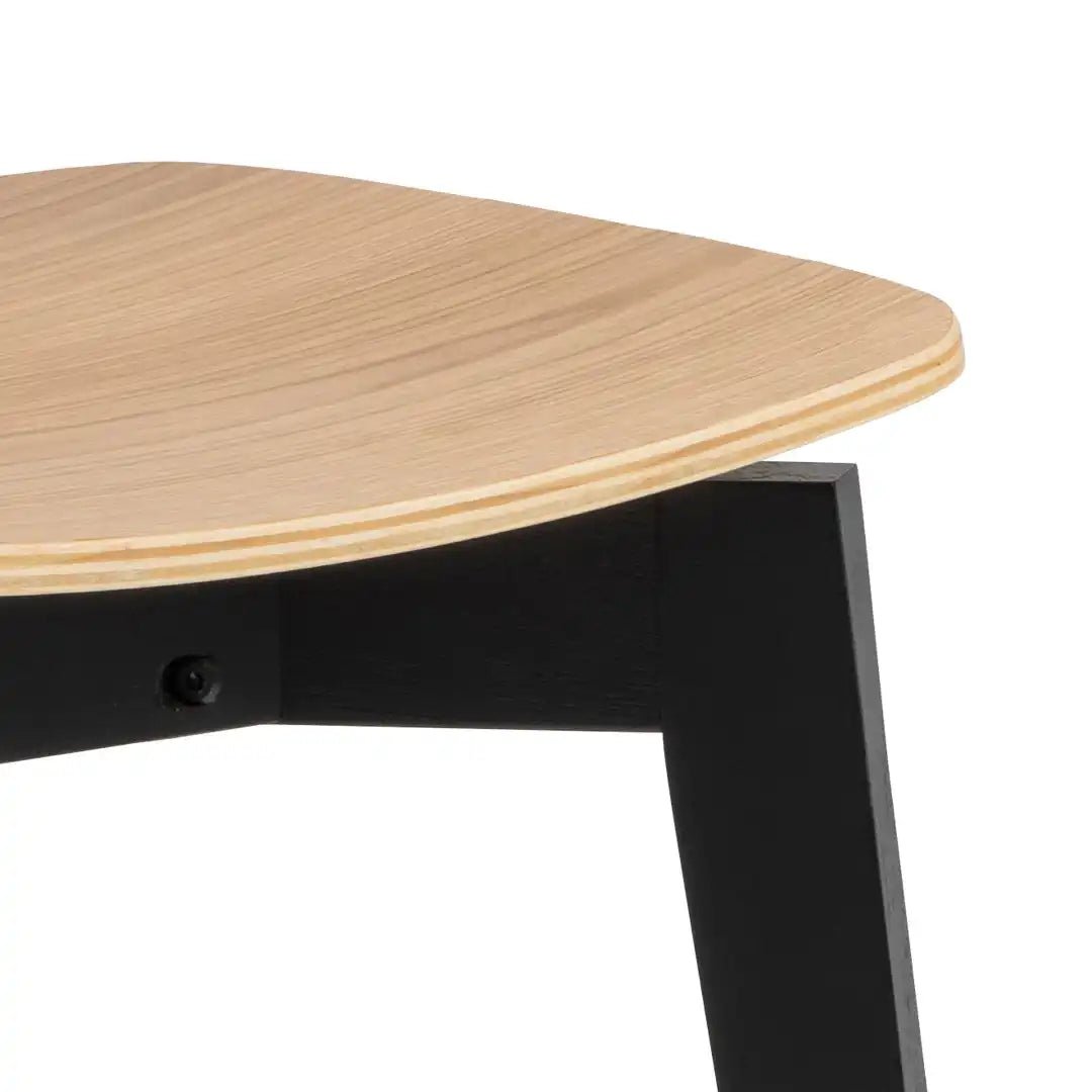 Roxby Dining Chairs in Black and Oak Set of 2 - Price Crash Furniture