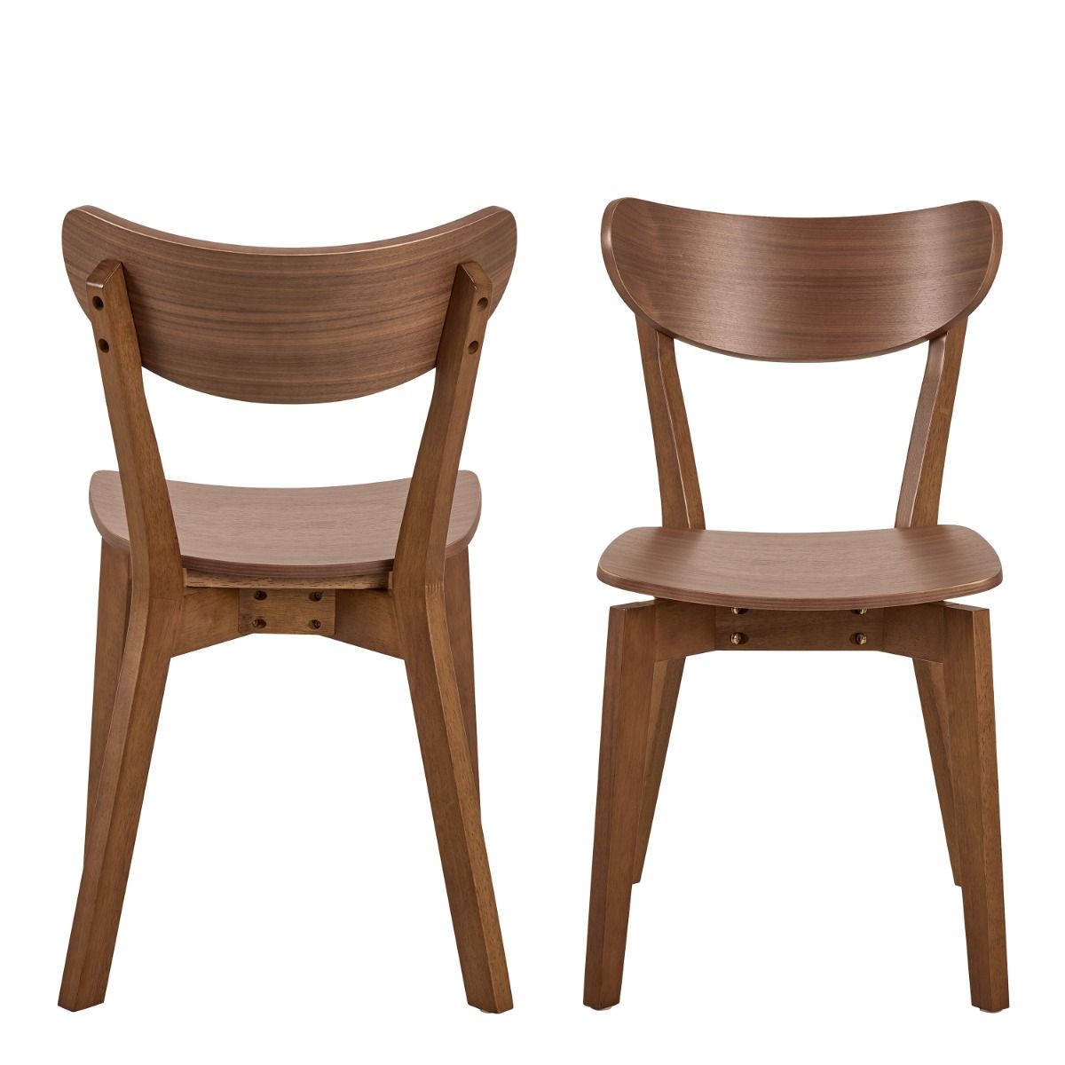 Roxby Dining Chairs In Walnut Set Of 2 - Price Crash Furniture