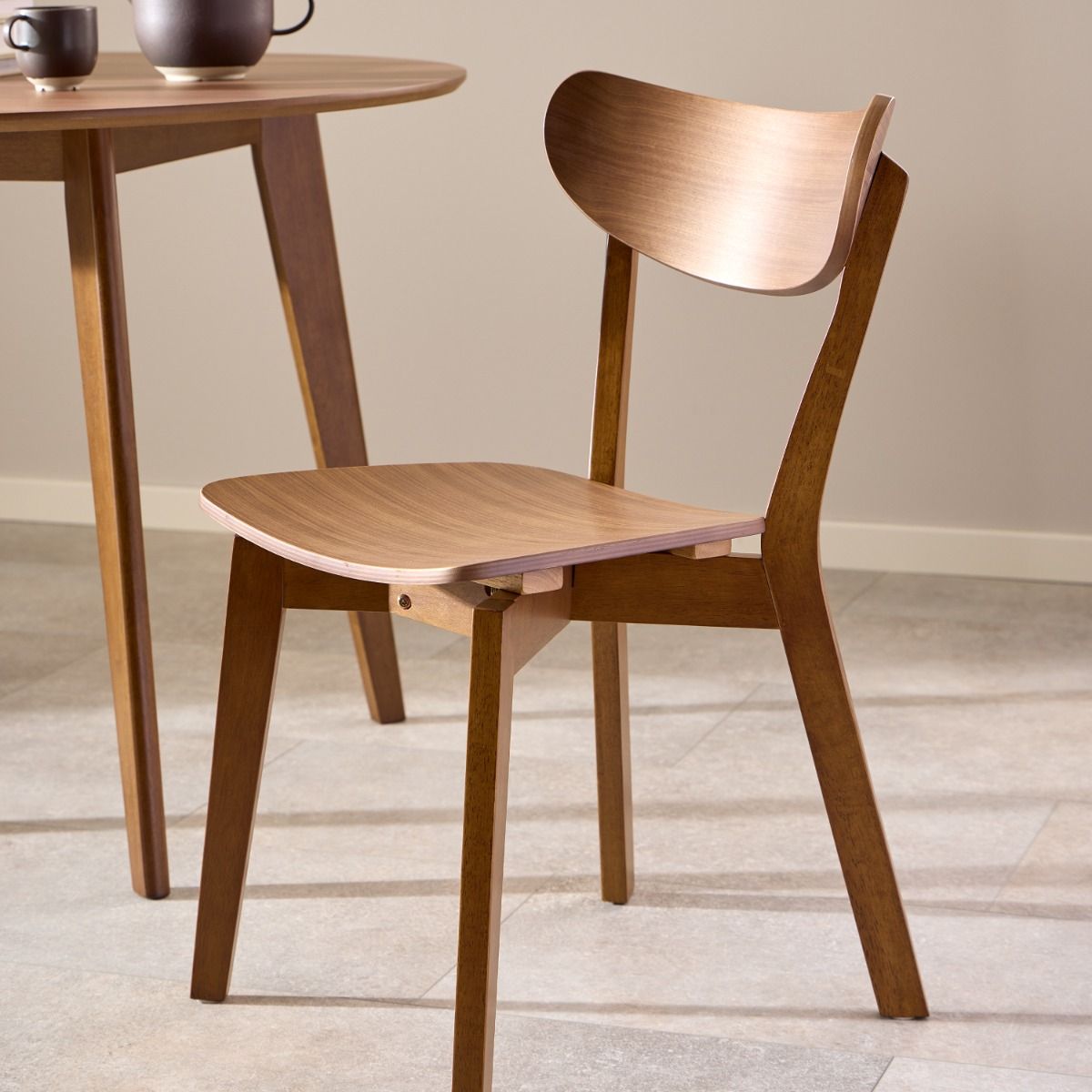 Roxby Dining Chairs In Walnut Set Of 2 - Price Crash Furniture