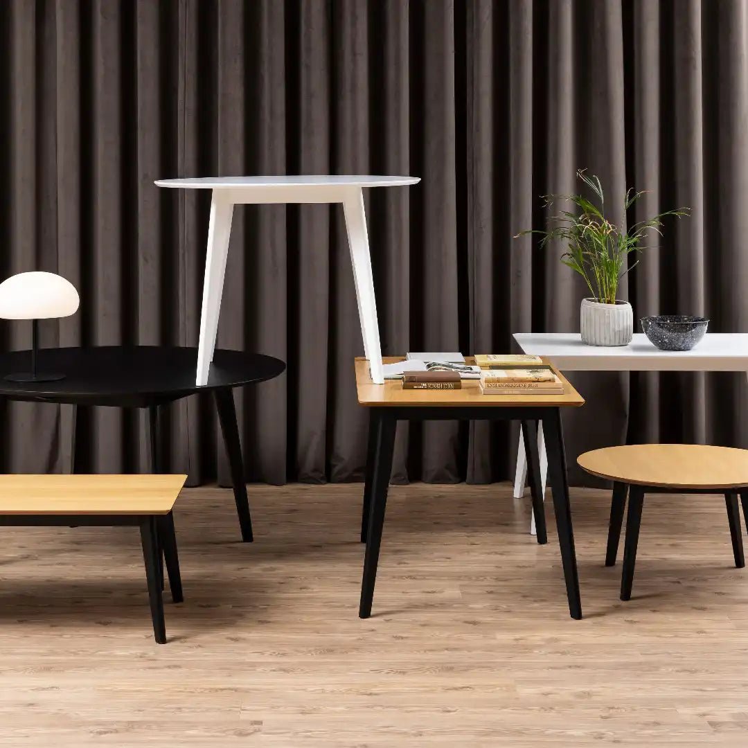 Roxby Dining Table in Oak & Black - Price Crash Furniture