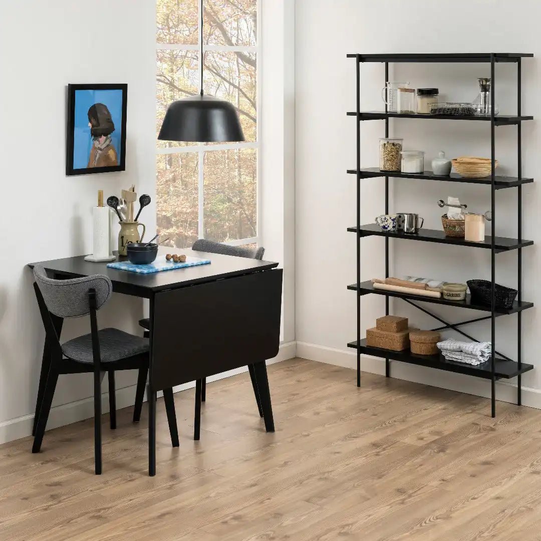 Roxby Extending Dining Table 80 - 120cm in Black - Price Crash Furniture