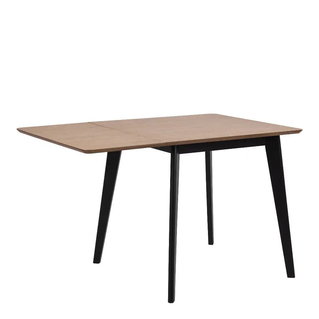 Roxby Extending Dining Table 80 - 120cm in Oak & Black - Price Crash Furniture