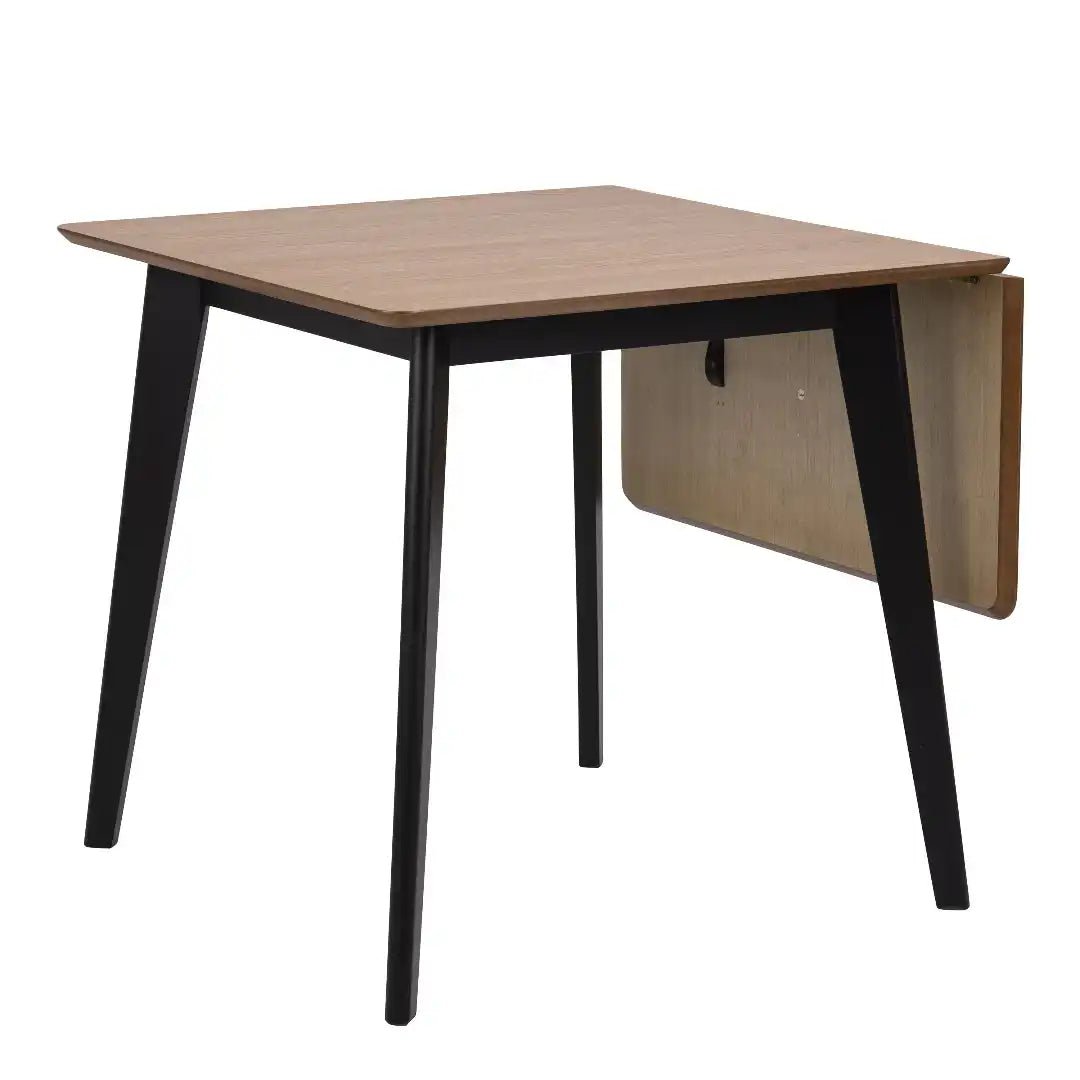 Roxby Extending Dining Table 80 - 120cm in Oak & Black - Price Crash Furniture