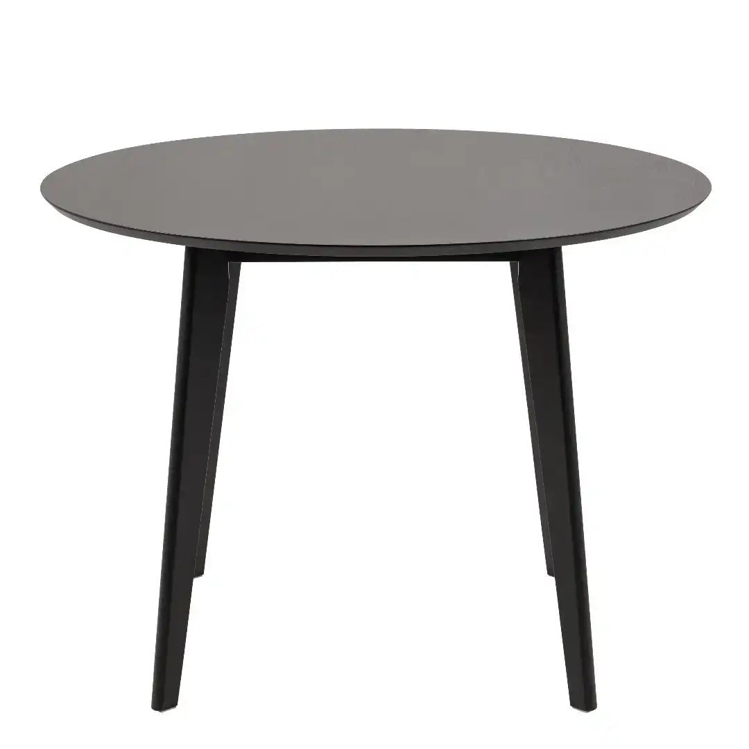 Roxby Round Dining Table in Black 105x76cm - Price Crash Furniture