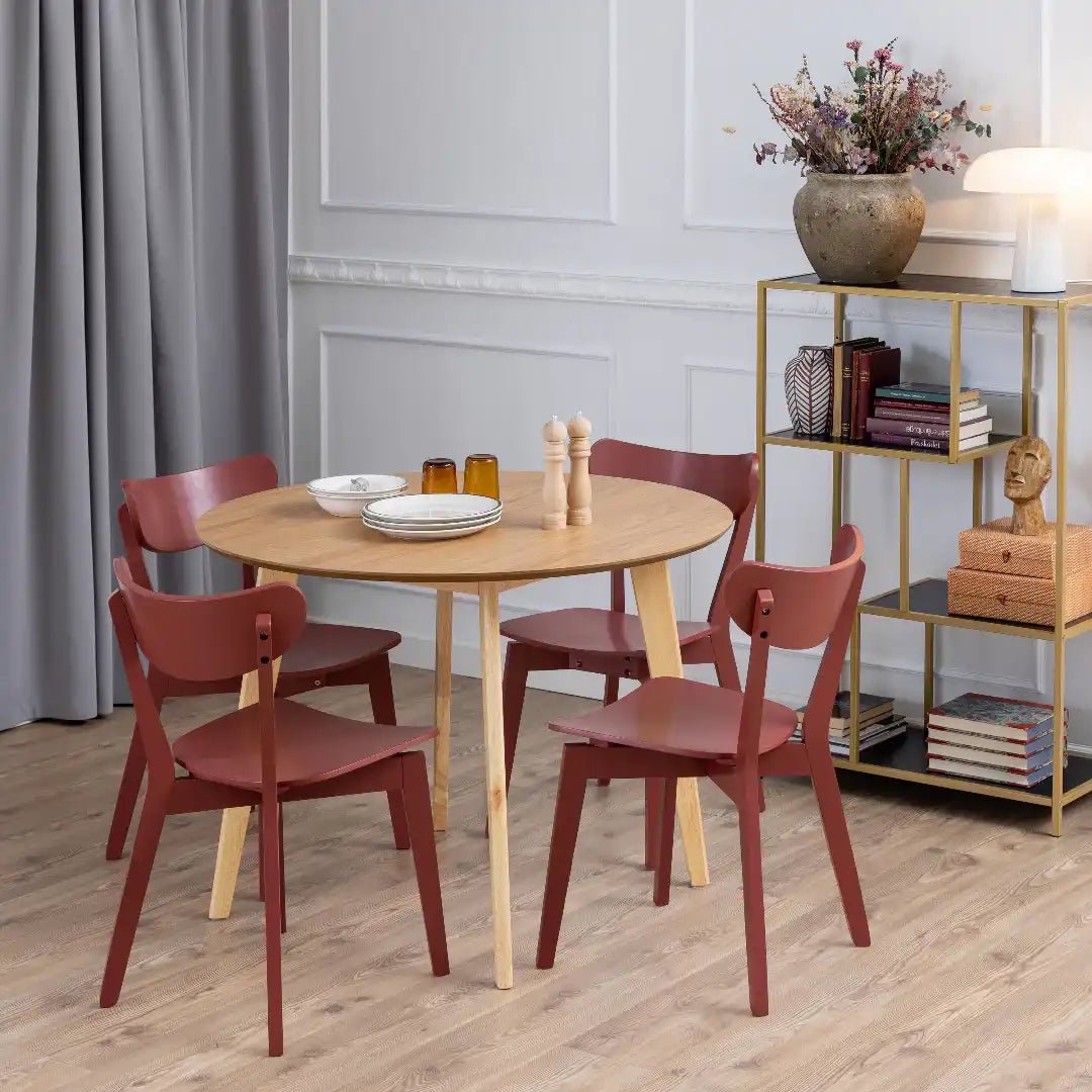 Roxby Round Dining Table in Oak 105x76cm - Price Crash Furniture