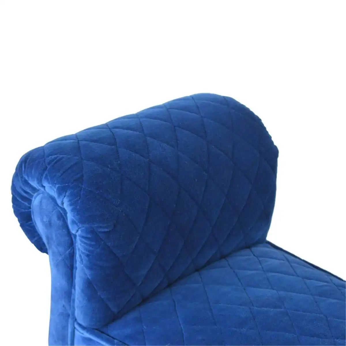 Royal Blue Quilted Velvet Bench - Price Crash Furniture