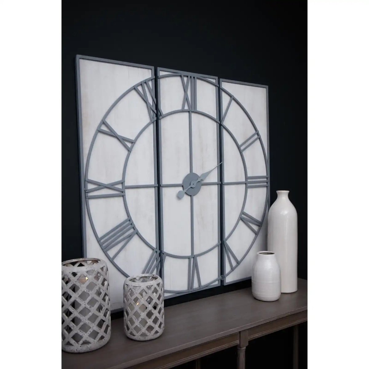 Roza Panelled Wall Clock - Price Crash Furniture