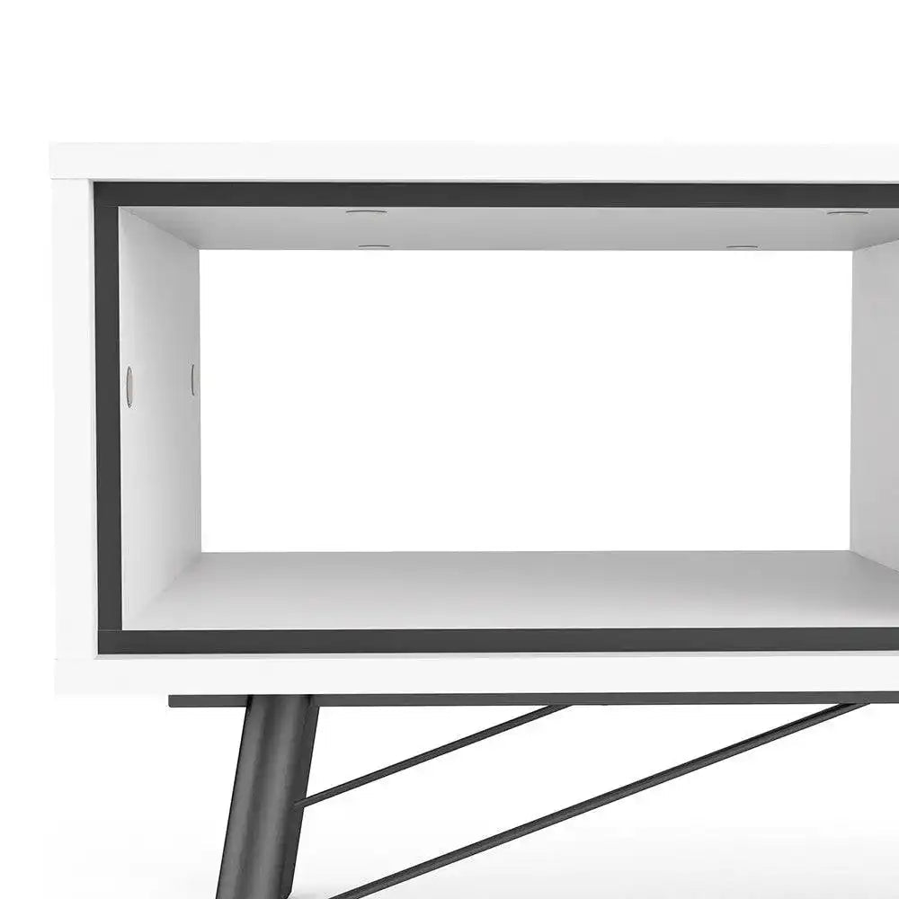 Ry Coffee Table with 1 Drawer in Matt White - Price Crash Furniture