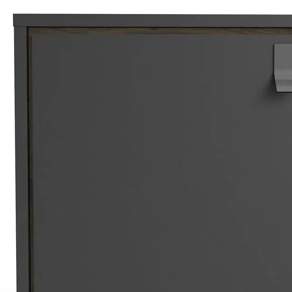 Ry Sideboard 2 Doors + 2 Drawers in Matt Black and Walnut - Price Crash Furniture