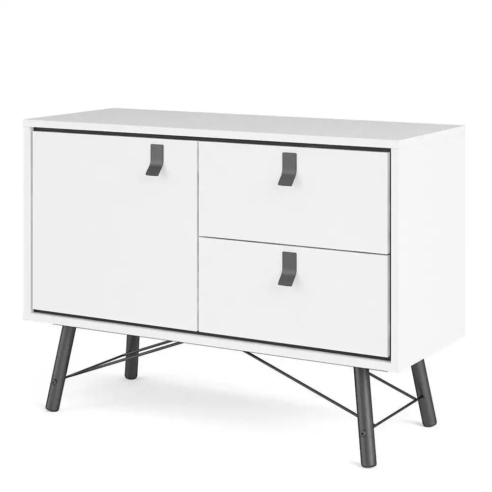 Ry Sideboard with 1 Door + 2 Drawers in Matt White - Price Crash Furniture