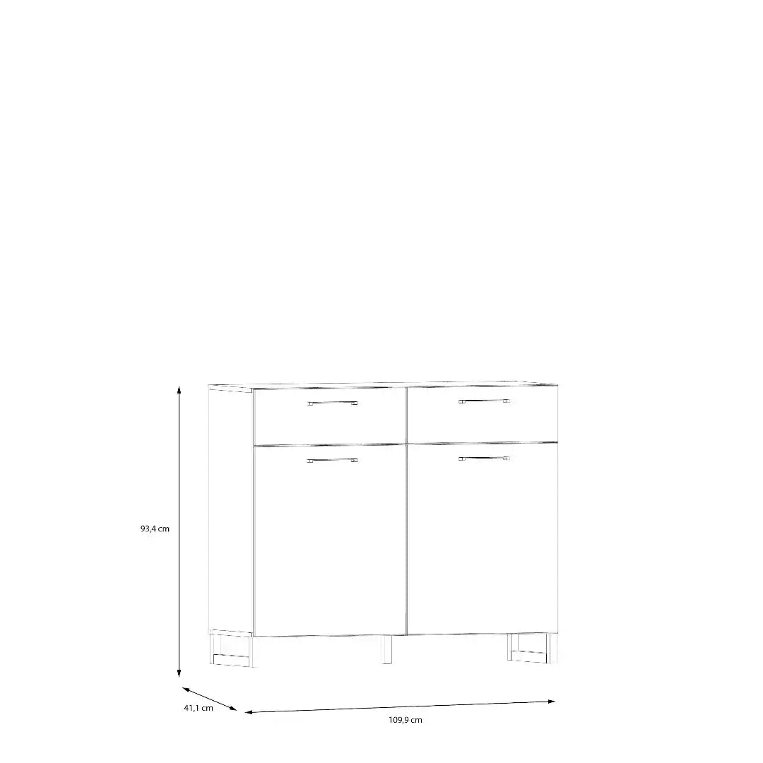 Sali 2 Door 2 Drawer Chest in Light Grey - Price Crash Furniture