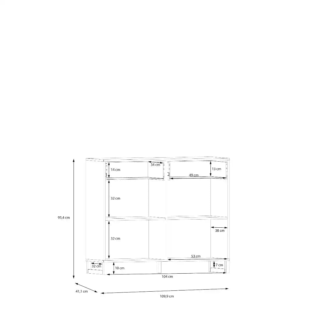 Sali 2 Door 2 Drawer Chest in Light Grey - Price Crash Furniture