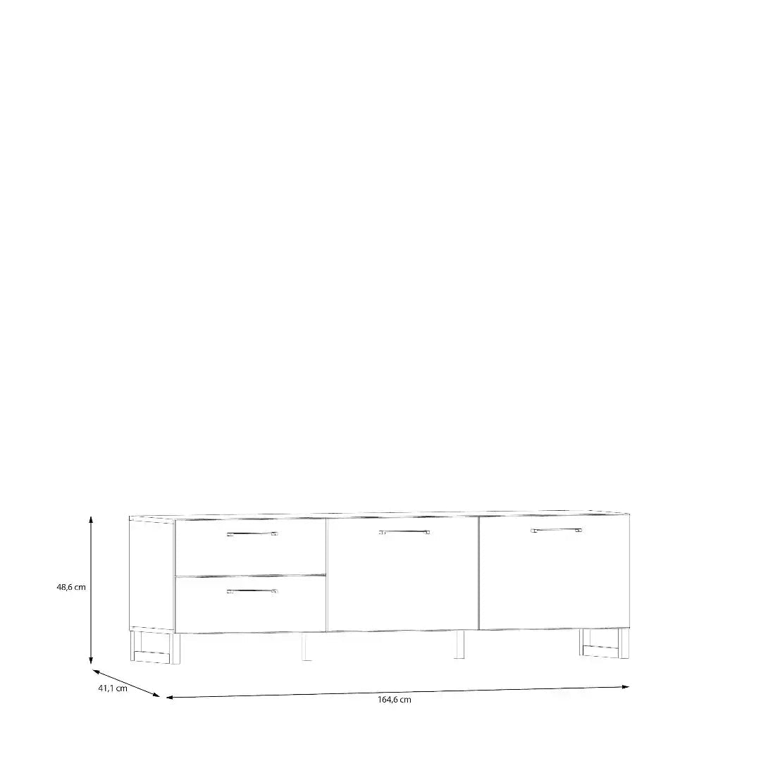 Sali 2 Door 2 Drawer TV Unit in Light Grey - Price Crash Furniture