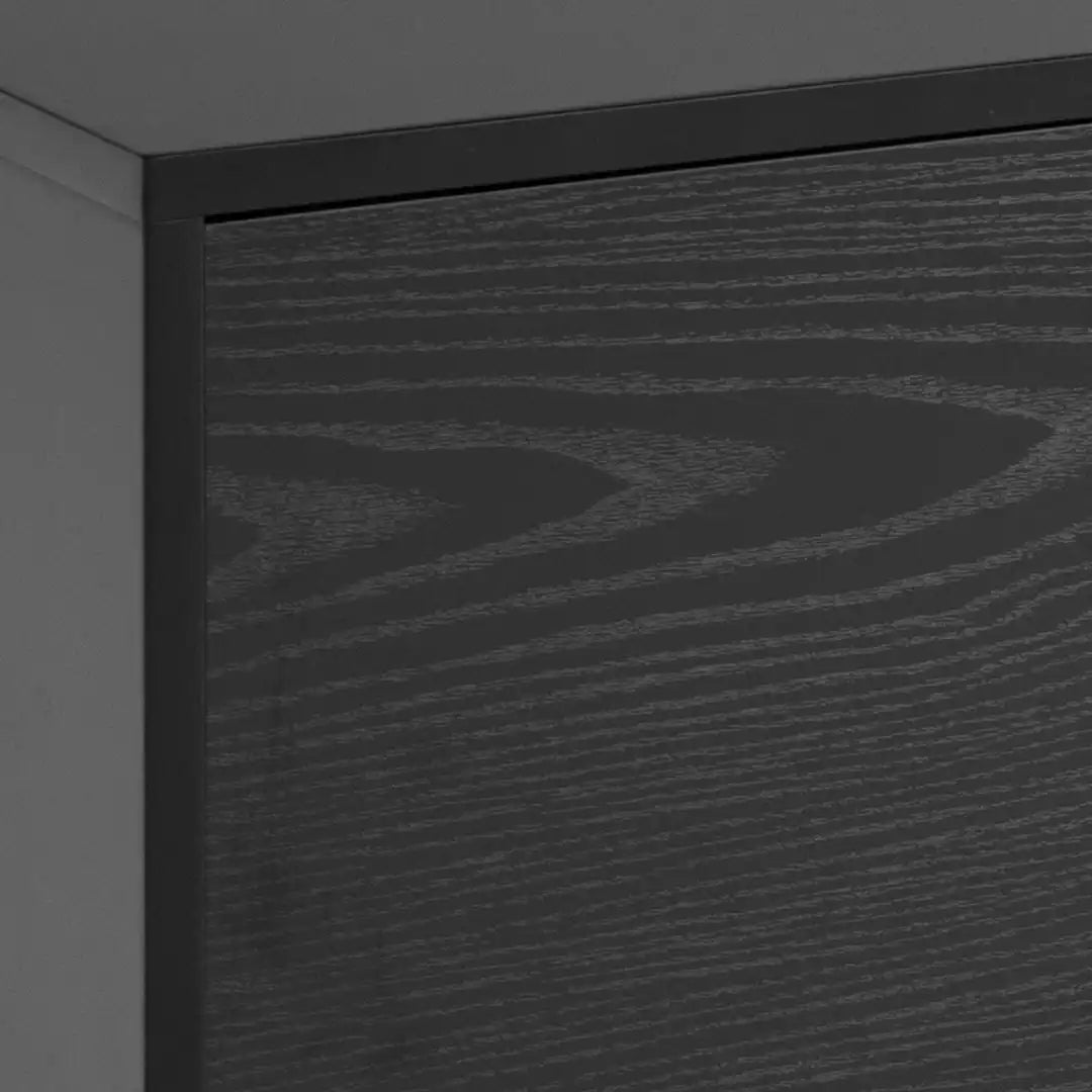Seaford 2 Door 1 Drawer TV Unit in Ash Black - Price Crash Furniture