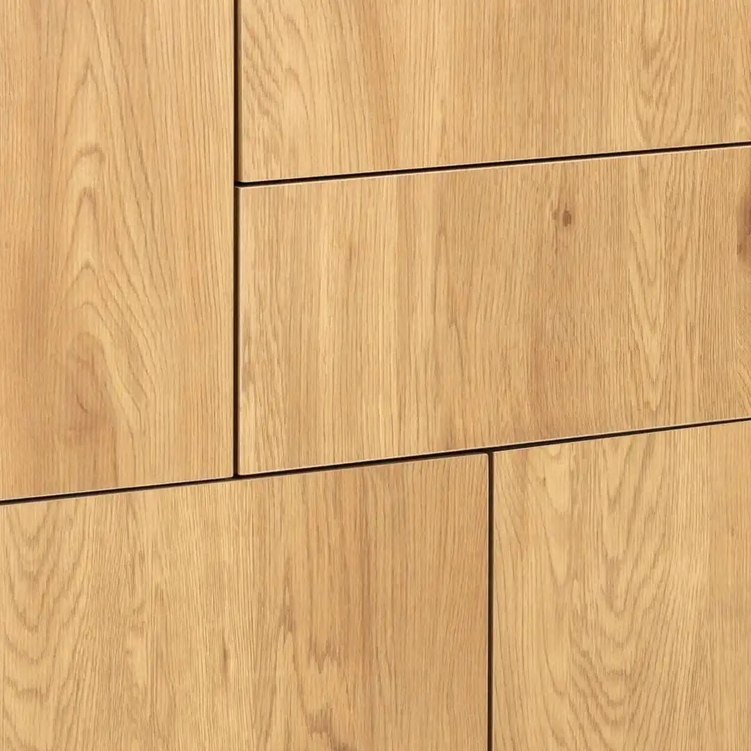 Seaford 3 Door 2 Drawer Sideboard in Black & Oak - Price Crash Furniture