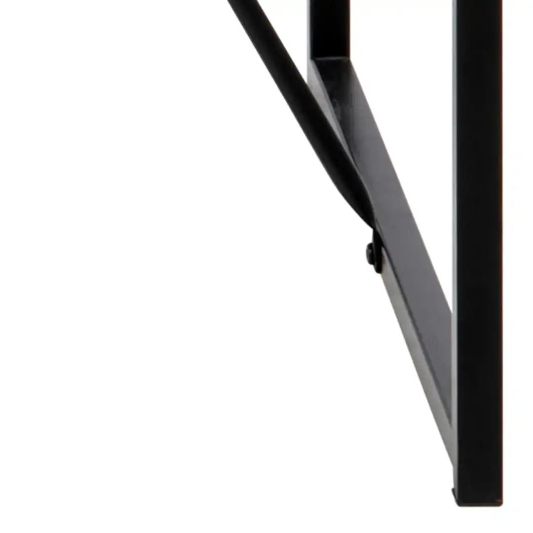 Seaford Black Metal Bar Table with Black Ash Top - Price Crash Furniture