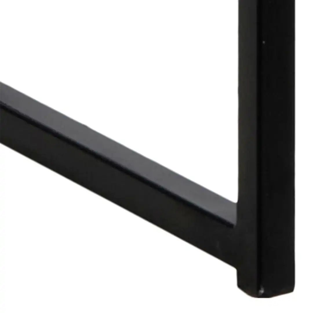 Seaford Black Metal Bar Table with Oak Top - Price Crash Furniture