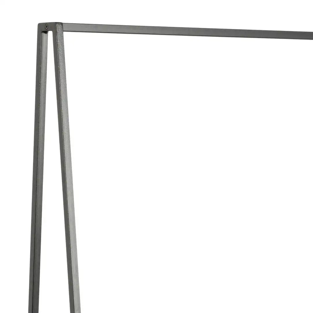 Seaford Black Metal Clothes Rack with 2 Oak Shelves - Price Crash Furniture