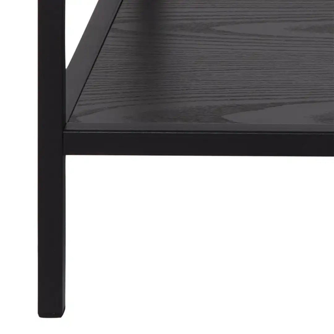 Seaford Black Metal Coffee Table Set with Glass Top - Price Crash Furniture