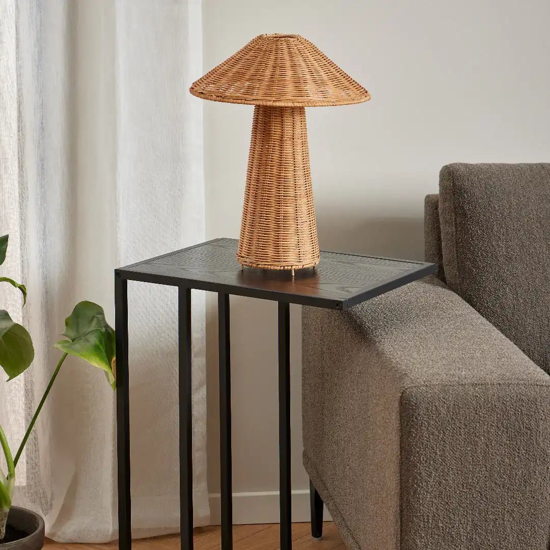Seaford Black Metal Side Table with Black Top - Price Crash Furniture