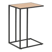 Seaford Black Metal Side Table with Oak Top - Price Crash Furniture