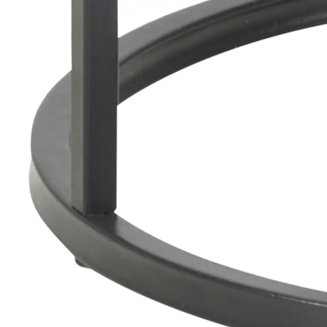 Seaford Black Metal Small Round Side Table with Black Top - Price Crash Furniture