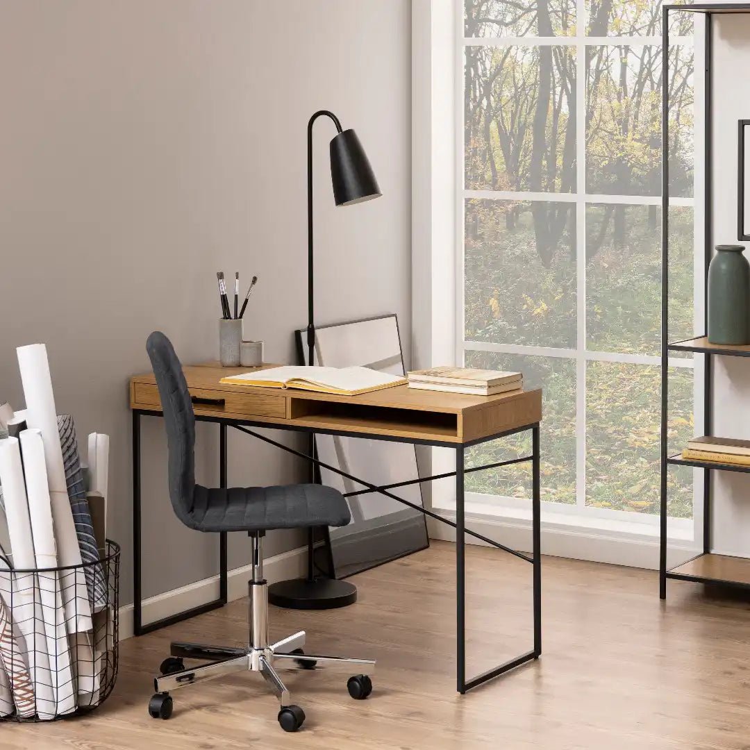 Seaford Desk with 1 Drawer in Oak - Price Crash Furniture