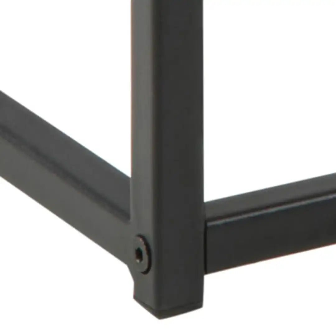 Seaford Rectangular Black Metal Coffee Table with Oak Top - Price Crash Furniture