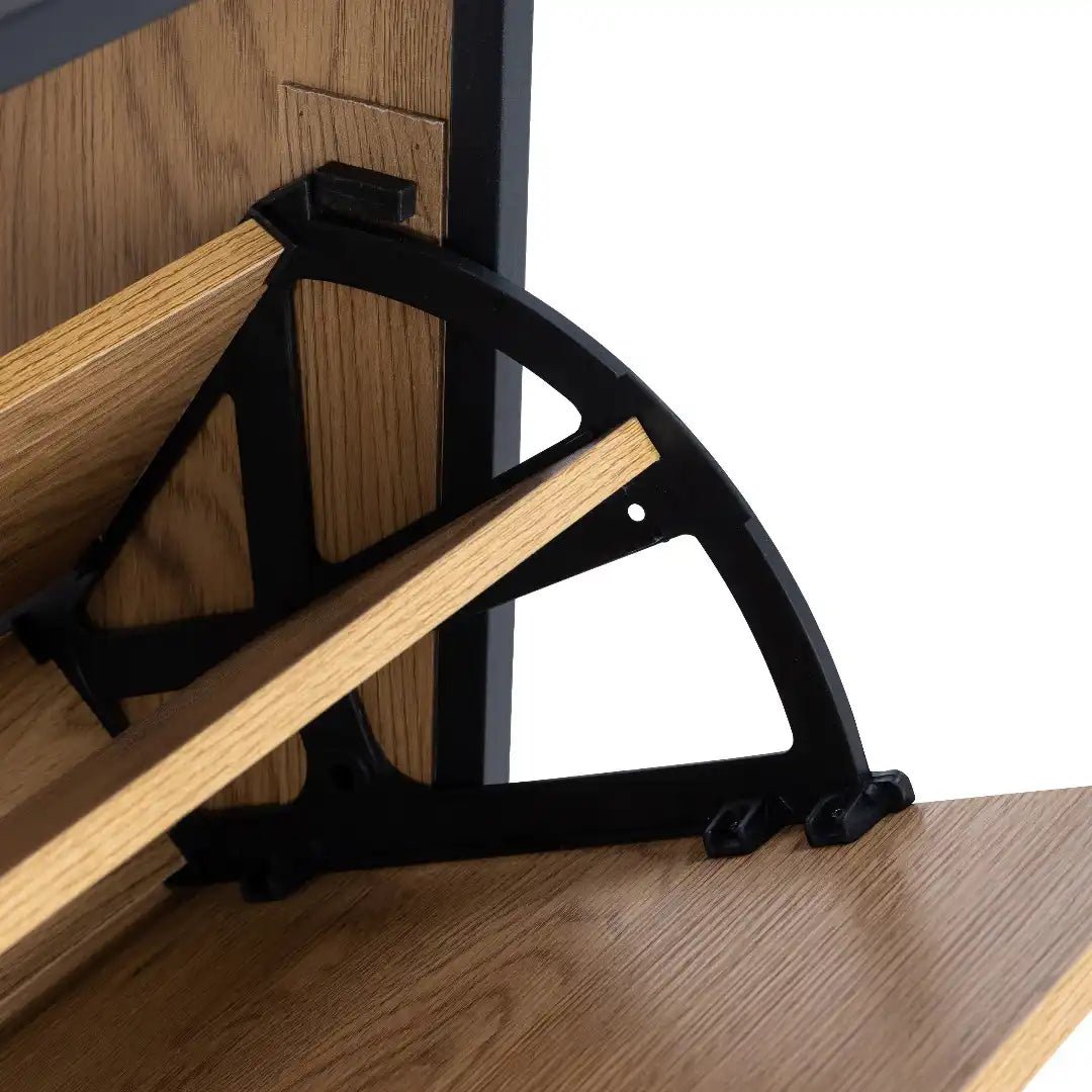Seaford Shoe Cabinet in Black and Oak - Price Crash Furniture