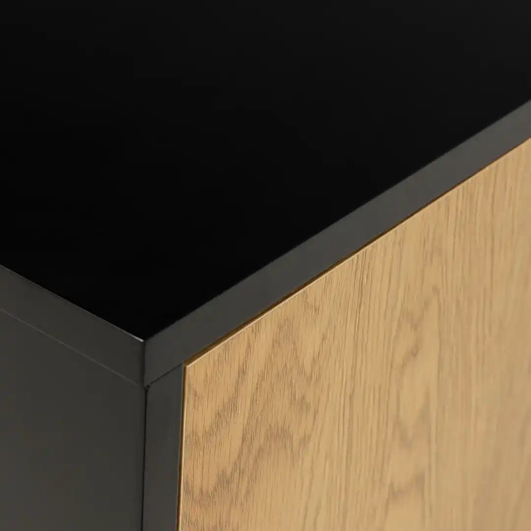 Seaford Sideboard with 2 Doors and 3 Drawers in Black - Price Crash Furniture