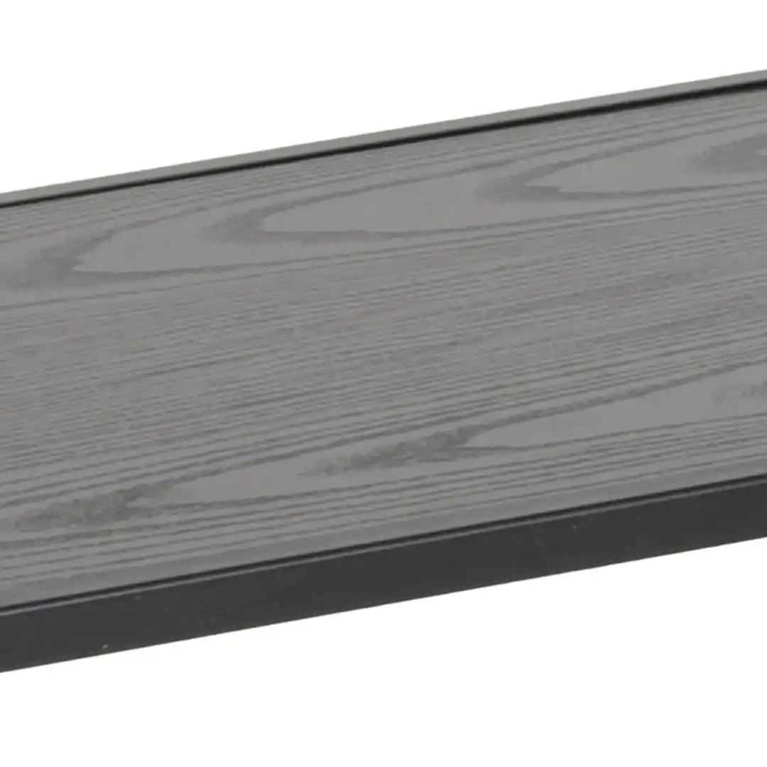 Seaford Wide Black Metal Bookcase with 4 Black Oak Shelves - Price Crash Furniture