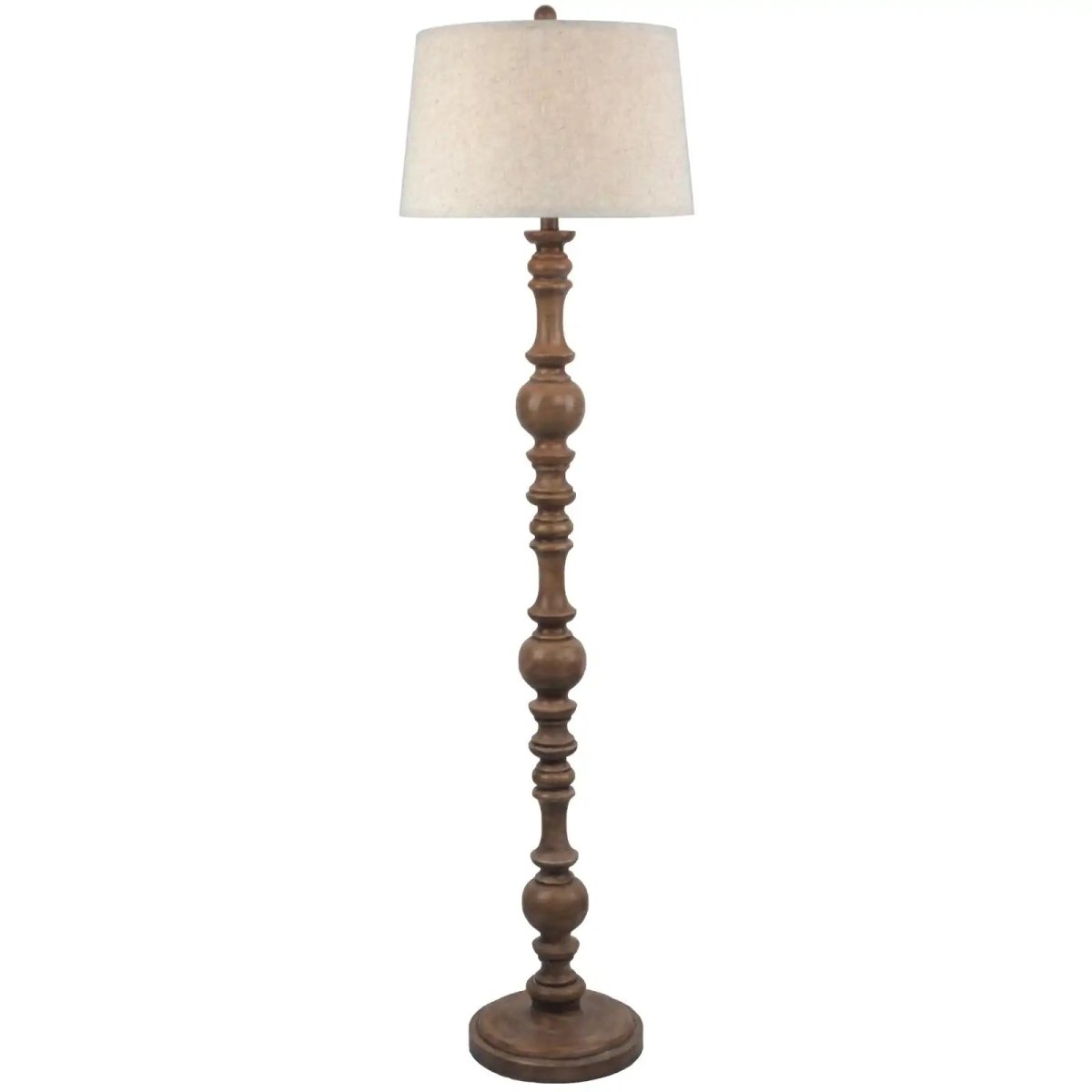 Seraphia Floor Lamp With Edged Linen Shade - Price Crash Furniture