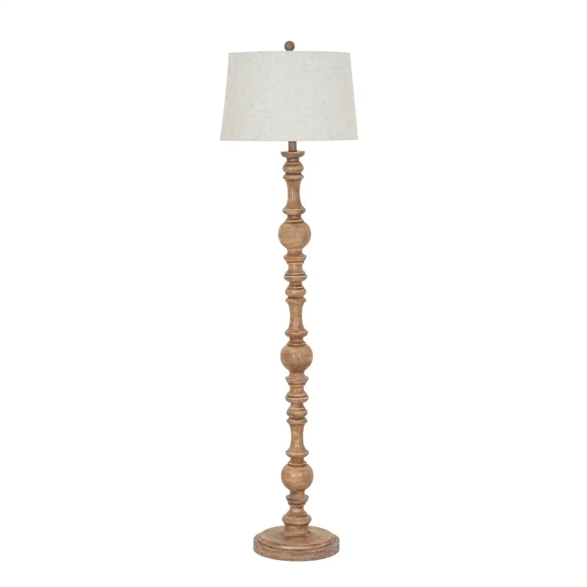 Seraphia Floor Lamp With Edged Linen Shade - Price Crash Furniture