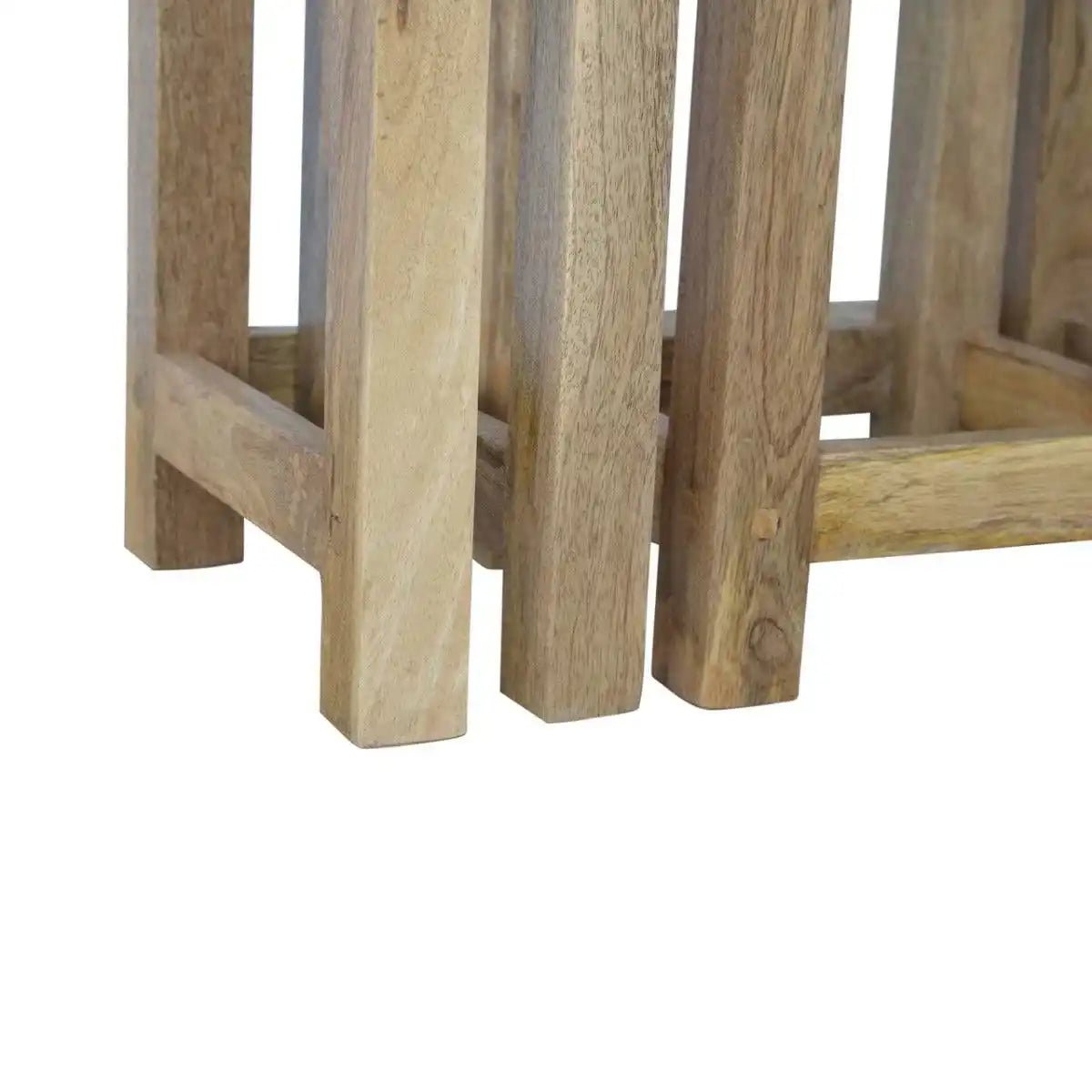 Set of 3 Nesting Table in Oak - effect Mango Wood - Price Crash Furniture