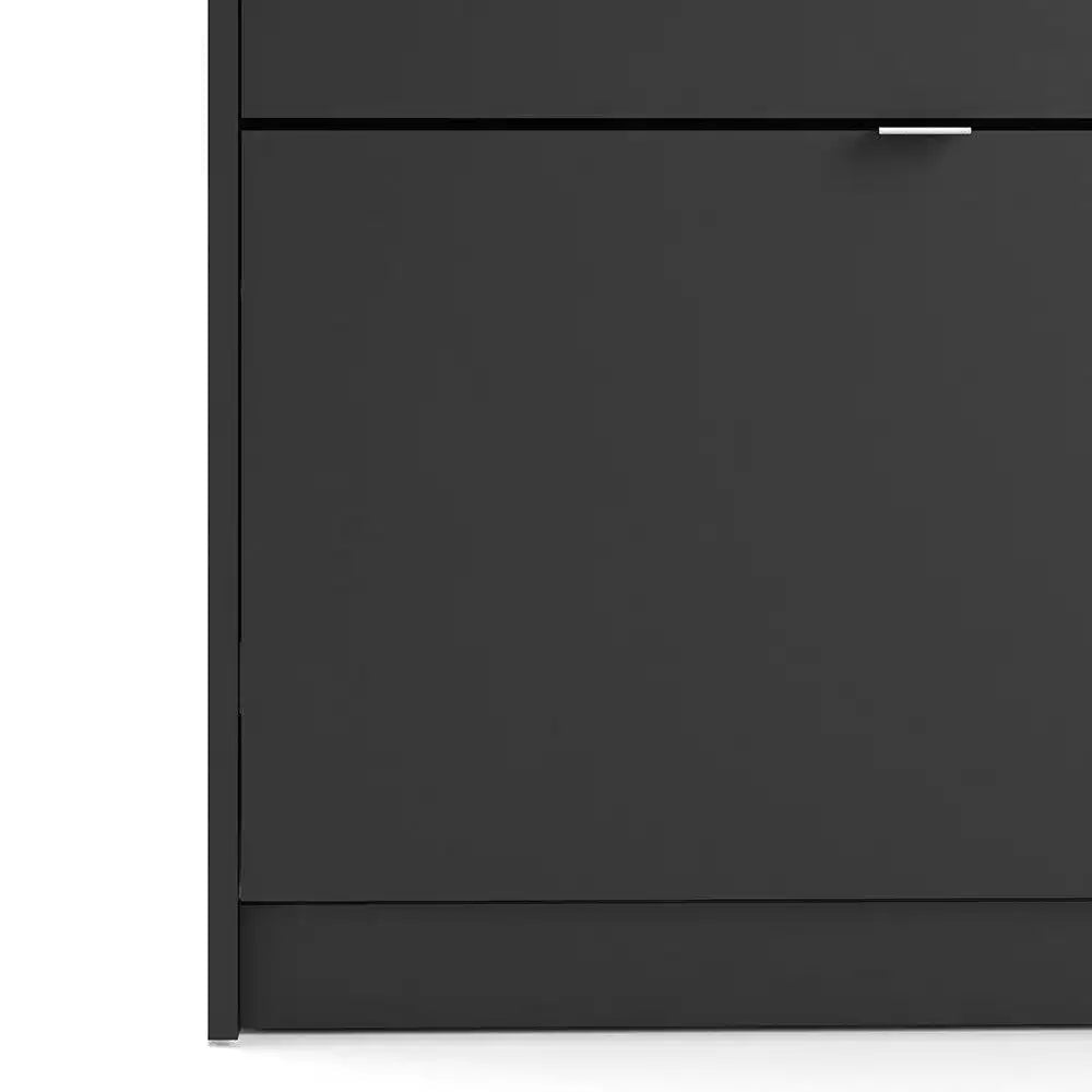 Shoe Cabinet: 2 compartments with 2 layers in White - Price Crash Furniture