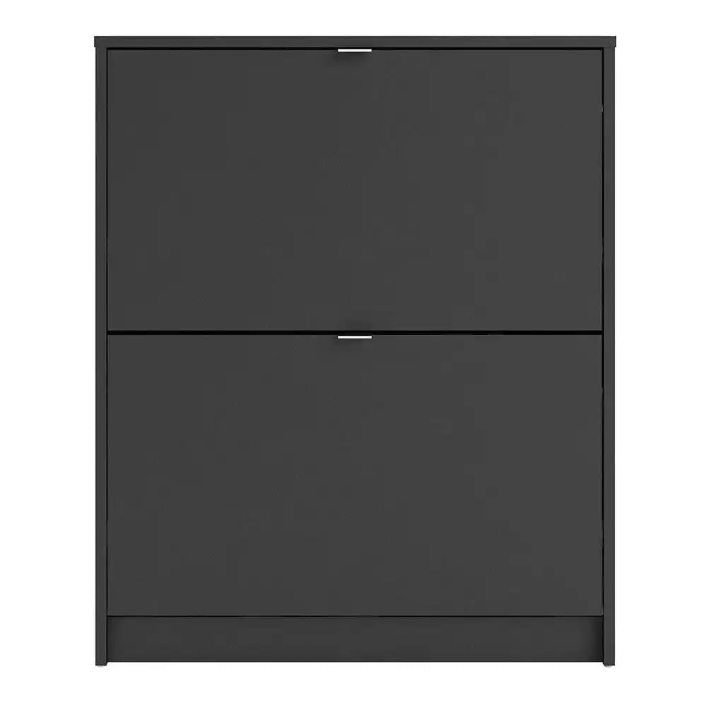 Shoe Cabinet: 2 compartments with 2 layers in White - Price Crash Furniture