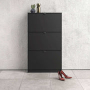 Shoe Cabinet: 4 compartments with 1 layer in White - Price Crash Furniture