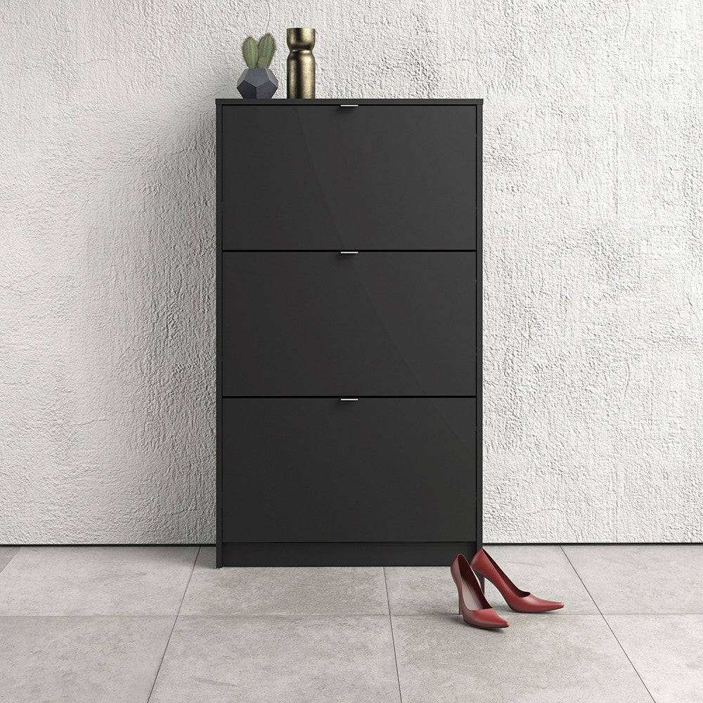 Shoe Cabinet: 4 compartments with 1 layer in White - Price Crash Furniture