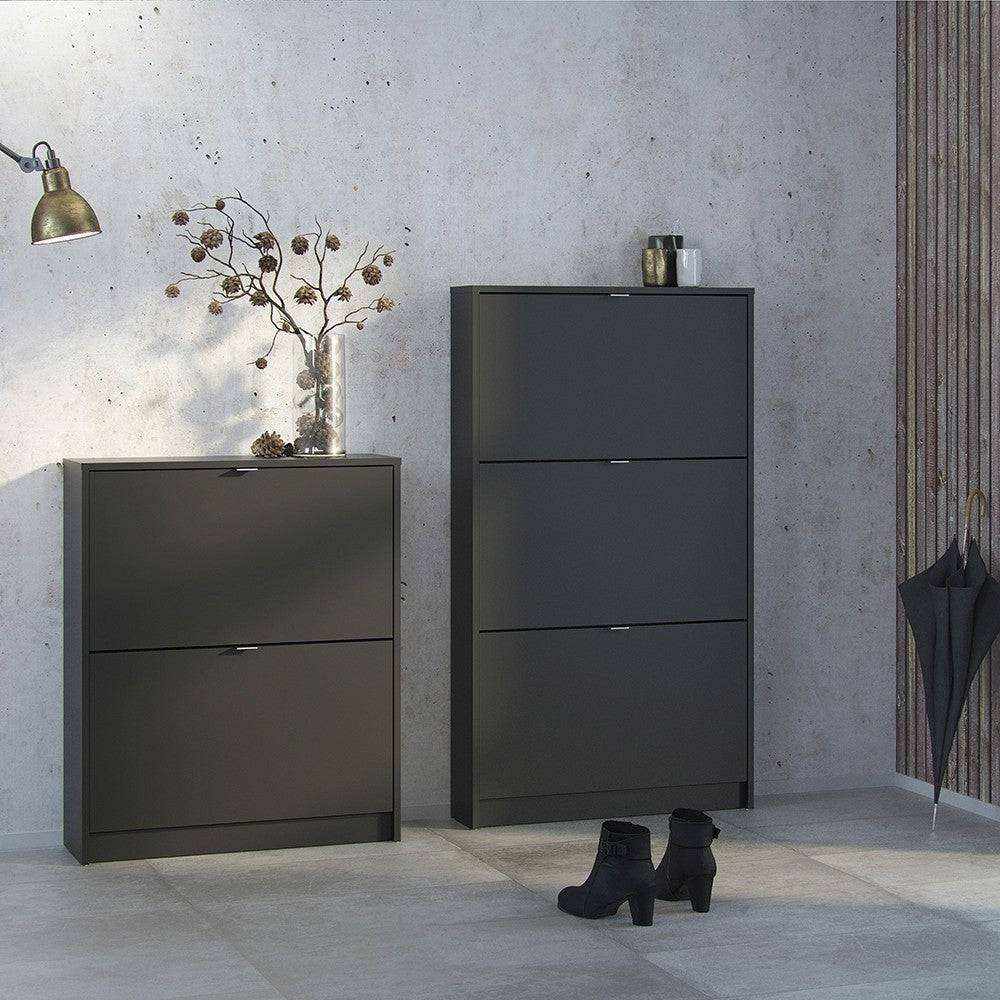 Shoe Cabinet: 4 compartments with 1 layer in White - Price Crash Furniture