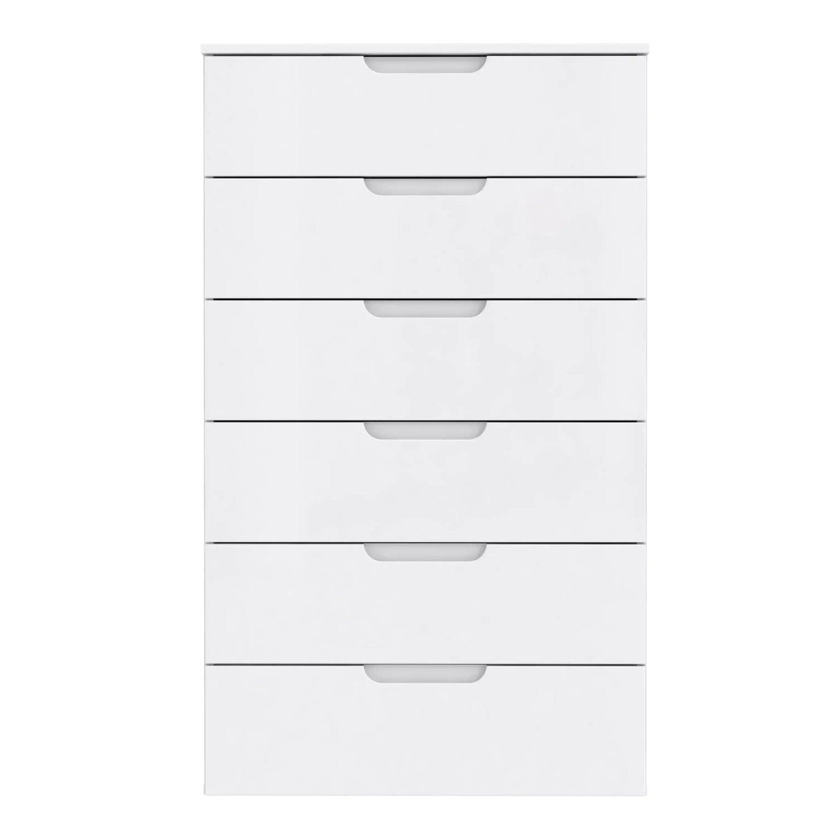 Sienna Modern 6 Drawer Chest Of Drawers InWhite High Gloss - Price Crash Furniture
