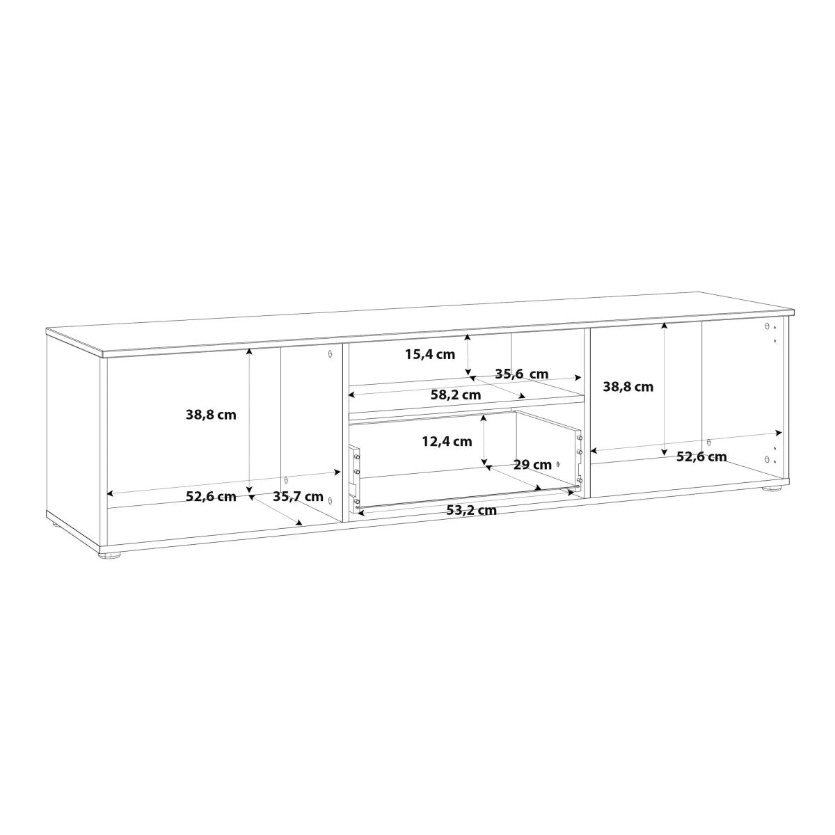 Sienna TV Unit In White & White High Gloss - Price Crash Furniture