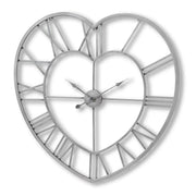 Silver Heart Skeleton Wall Clock - Price Crash Furniture